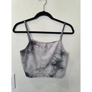 Dazy TieDie Crop Gray Bralette Sz M Indie Sleeze Whimsigoth Grunge Boho Festival